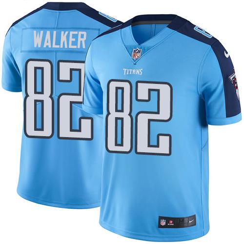 Nike Titans #82 Delanie Walker Light Blue Men's Stitched NFL Limited Rush Jersey - Click Image to Close